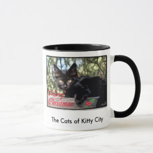 Mondo Longwhiskers Weihnachtskarte, die Katzen Tasse
