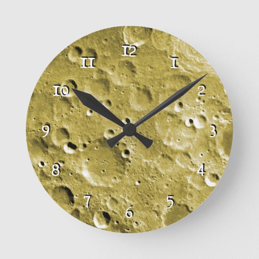 Mondoberfläche Runde Wanduhr (Vorderseite)
