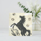 Mondpferd-Feierkunst 2026 Feiertagskarte (Stehend Vorderseite)