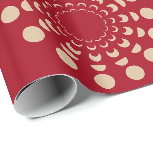 Mondphasen, astrologisch, Gold, rot, Himmelfahrt Geschenkpapier (Rolleneckpunkt)