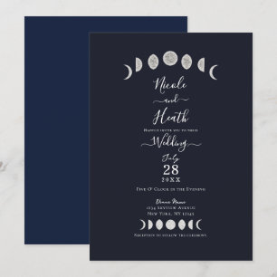 Mondphasen Blaue Astrologie Himmlische Hochzeit Einladung