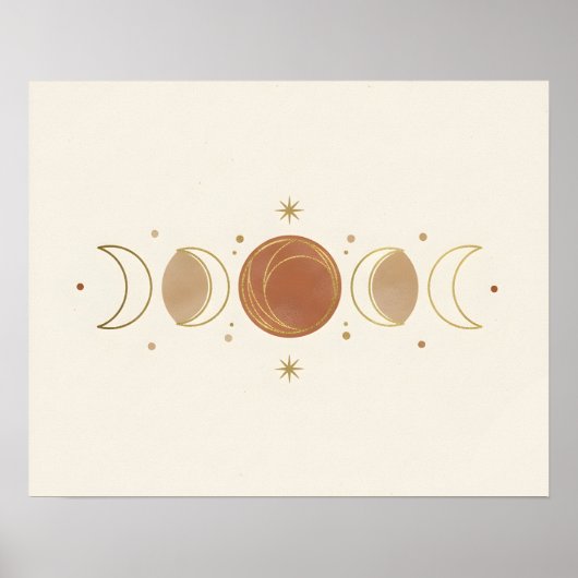 Mondphasen Boho Badezimmer Wandkunst Poster (Vorne)