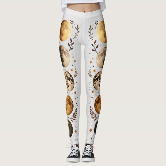 Mondphasen Botanische Leggings (Vorderseite)
