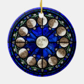 Mondphasen-Buntglas-Kreis Keramik Ornament (Hinten)