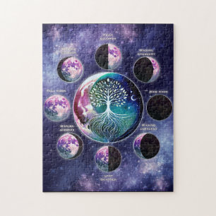 Mondphasen-Chart-Magnet mit Lebensbaum   Celest Puzzle