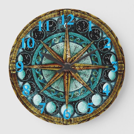 Mondphasen Große Wanduhr (Vorderseite)