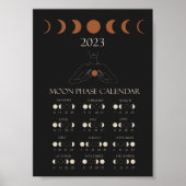 Mondphasen-Kalender 2023 Mauer Art Poster (Vorne)