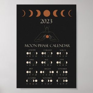 Mondphasen-Kalender 2023 Mauer Art Poster
