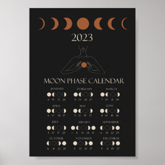 Mondphasen-Kalender 2023 Mauer Art Poster