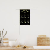 Mondphasen-Kalender 2026 Minimalistisch Poster (Küche)