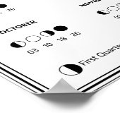 Mondphasen-Kalender 2026 Minimalistisch Poster (Ecke)