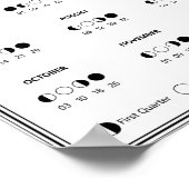 Mondphasen-Kalender 2026 Minimalistisch Poster (Ecke)