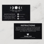 Mondphasen-Kerze Visitenkarte (Vorne/Hinten)