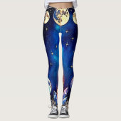 Mondphasen Kristall Kosmos Leggings (Vorderseite)