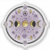 Mondphasen Kristalle Aufkleber Hexen Celestial (Vorderseite)