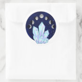 Mondphasen-Kristallsticker Runder Aufkleber (Tasche)