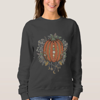 Mondphasen-Kürbis Sweatshirt