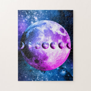 Mondphasen & leuchtende Sterne des Universums Puzzle