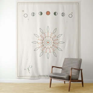 Mondphasen-Mandala Wandteppich