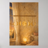 Mondphasen Mobile Wasserfarbe Himmelsposter Poster (Vorne)