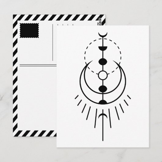 Mondphasen Mondfinsternis Postkarte (Vorne/Hinten)