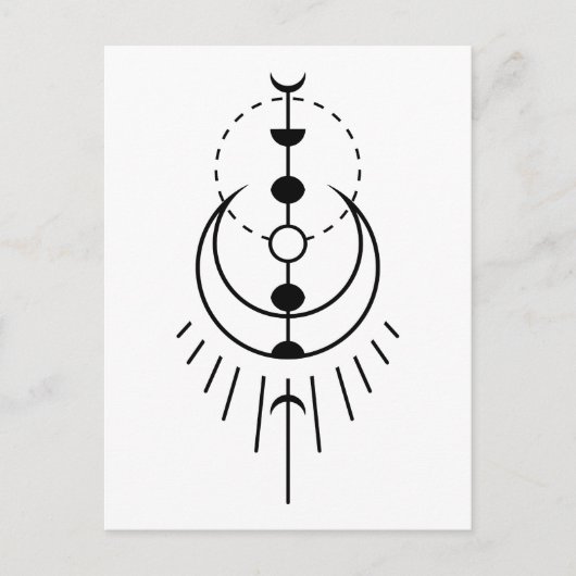 Mondphasen Mondfinsternis Postkarte (Vorderseite)