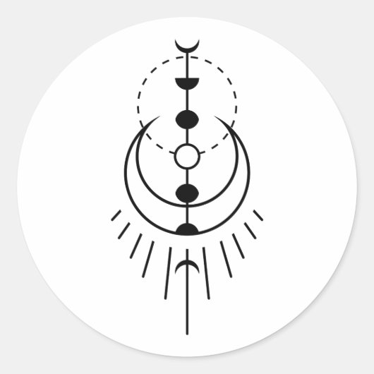 Mondphasen Mondfinsternis Runder Aufkleber (Vorderseite)