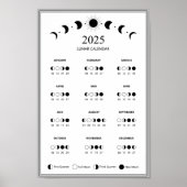 Mondphasen-Mondkalender 2025 Minimalistischer Kale Poster (Vorne)