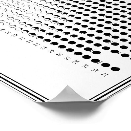 Mondphasen-Mondkalender 2025 Minimalistischer Kale Poster (Ecke)