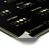 Mondphasen-Mondkalender 2025 Minimalistischer Kale Poster (Ecke)