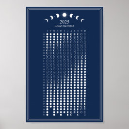 Mondphasen-Mondkalender 2025 Minimalistischer Kale Poster