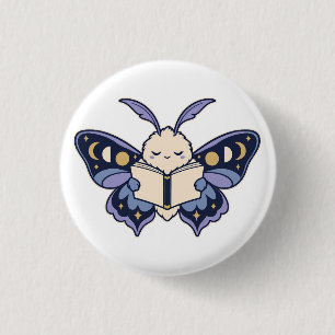 Mondphasen-Motten-Lesebuch-Button Button