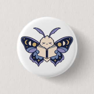 Mondphasen-Motten-Lesebuch-Button Button