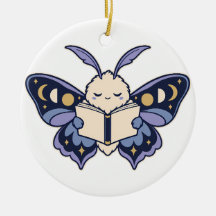 Mondphasen-Motten-Lesebuch-Ornament