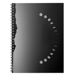 Mondphasen-Notebook, monochrome Landschaft Notizblock