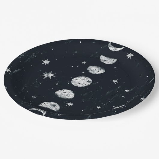 Mondphasen Pappteller (Schrägansicht)