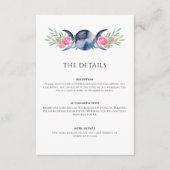 Mondphasen Pink Floral Metaphysische Hochzeit Begleitkarte (Vorderseite)