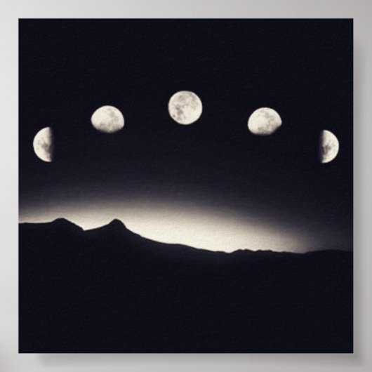 Mondphasen-Plakat Poster (Vorne)