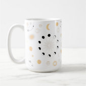 Mondphasen Planeten umkreisen Gold Schwarz-weiß Kaffeetasse (Links)