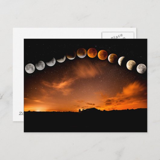 Mondphasen Postkarte (Vorne/Hinten)