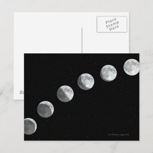 Mondphasen Postkarte (Vorne/Hinten)