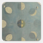 Mondphasen Quadratischer Aufkleber (Vorderseite)