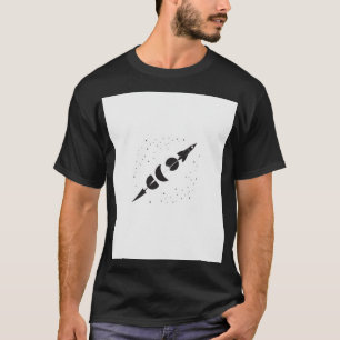 Mondphasen Rakete Raumforschung Astronomie Wissens T-Shirt