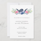 Mondphasen Rosen Blumenrosen Metaphysische Hochzei Einladung (Vorderseite)
