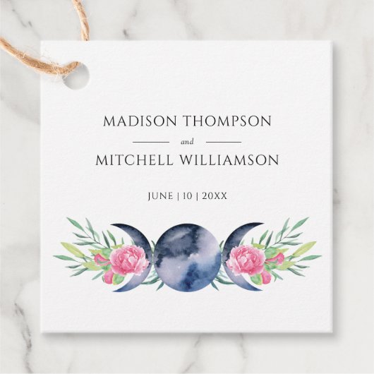 Mondphasen Rosen Blumenrosen Metaphysische Hochzei Geschenkanhänger (Vorderseite)