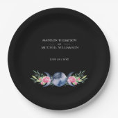 Mondphasen Rosen Blumenrosen Metaphysische Hochzei Pappteller (Vorderseite)