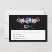 Mondphasen Rosen Blumenrosen Metaphysische Hochzei RSVP Karte (Vorderseite)