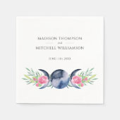 Mondphasen Rosen Blumenrosen Metaphysische Hochzei Serviette (Vorderseite)