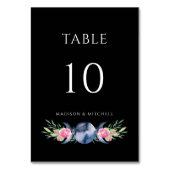 Mondphasen Rosen Blumenrosen Metaphysische Hochzei Tischnummer (Vorderseite)