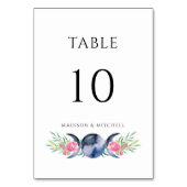 Mondphasen Rosen Blumenrosen Metaphysische Hochzei Tischnummer (Vorderseite)